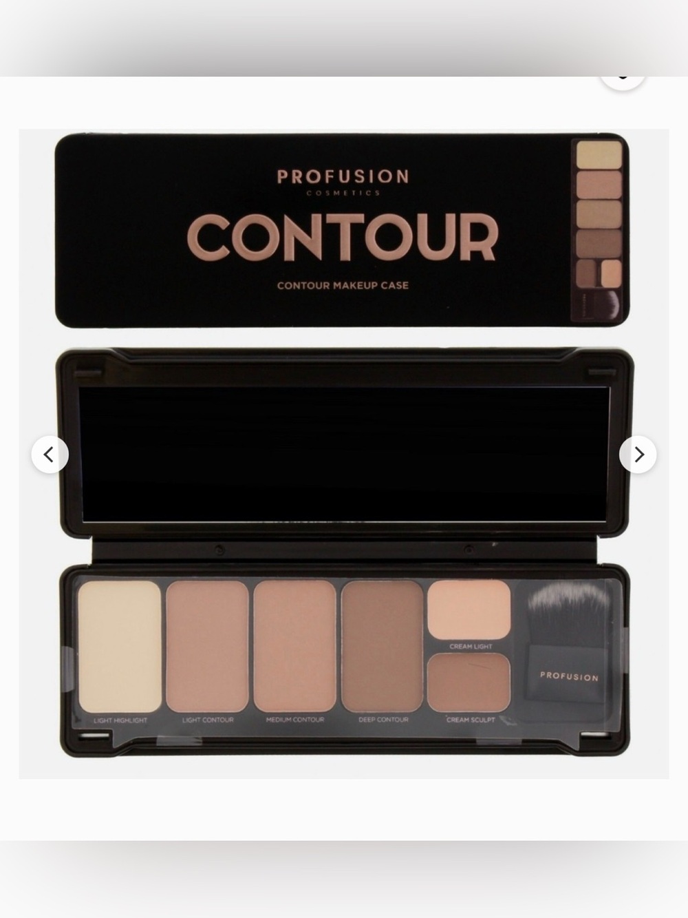 Profusion Cosmetics Contour Palette Case with Brush, Pressed Powder & Cream